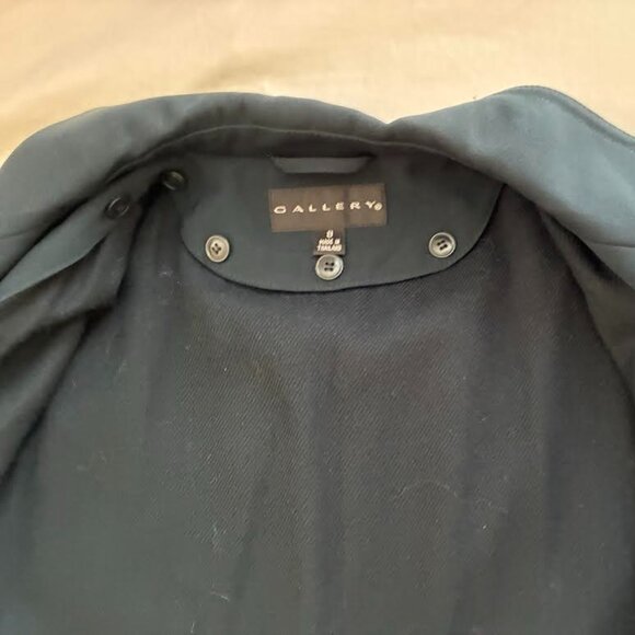 Gallery Trench Coat – Size 8 | Gently Used | Elegant Blue with hint of Green Hue - Picture 3 of 5